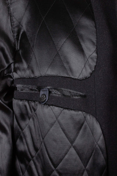 SWEDISH 1930S BLACK COVERT COAT. SIZE CA EU 50 SHORT