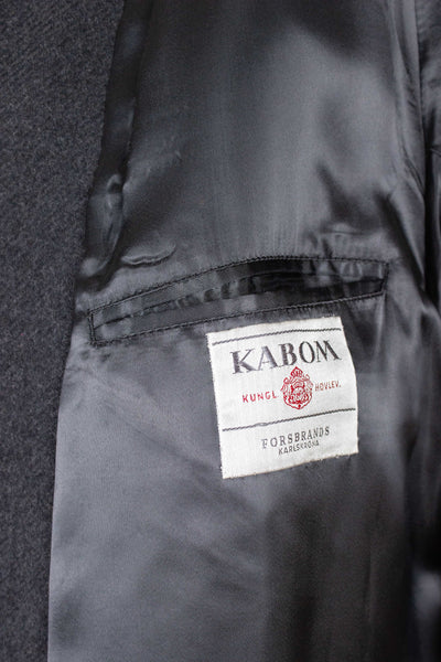 SWEDISH 1950S GREY RAGLAN OVERCOAT BY KABOM. SIZE CA EU 46-48