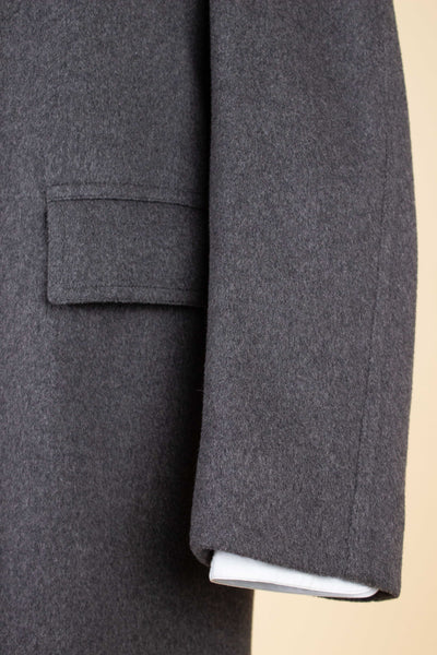 SWEDISH 1950S GREY RAGLAN SINGLE BREASTED OVERCOAT BY PINGVIN. SIZE CA EU 50