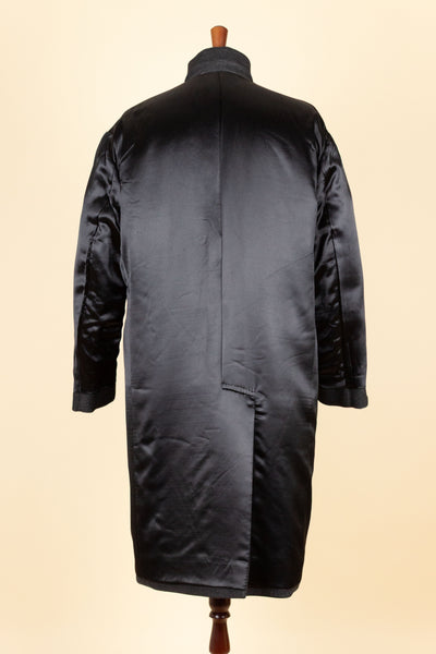 SWEDISH 1961 DARK GREY DOUBLE BREASTED BESPOKE OVERCOAT. SIZE CA EU 52