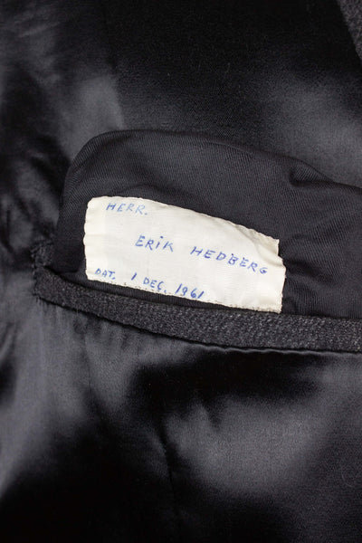 SWEDISH 1961 DARK GREY DOUBLE BREASTED BESPOKE OVERCOAT. SIZE CA EU 52