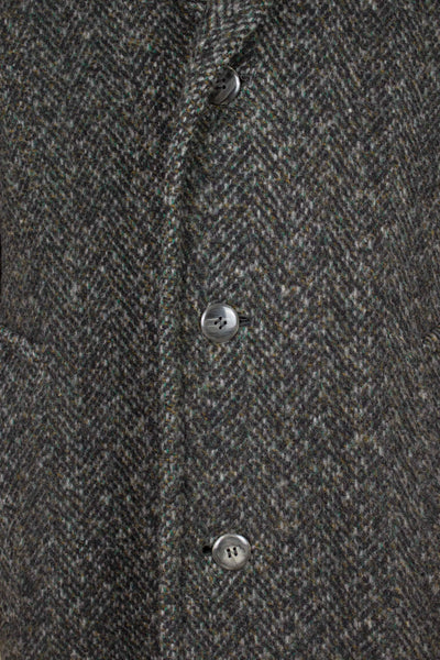 GERMAN 1950S/1960S GREY MOTTLED RAGLAN TWEED COAT BY SCHITTKOW BEKLEIDUNG. SIZE CA EU 48