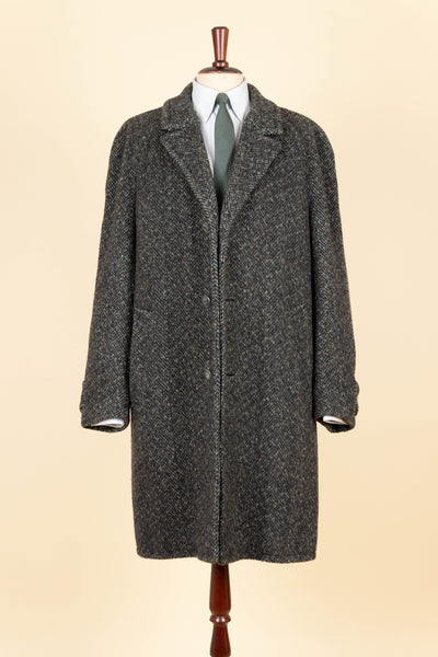 GERMAN 1950S/1960S GREY MOTTLED RAGLAN TWEED COAT BY SCHITTKOW BEKLEIDUNG. SIZE CA EU 48