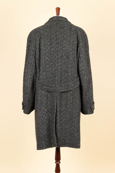 GERMAN 1950S/1960S GREY MOTTLED RAGLAN TWEED COAT BY SCHITTKOW BEKLEIDUNG. SIZE CA EU 48