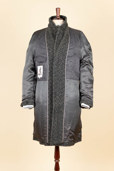 GERMAN 1950S/1960S GREY MOTTLED RAGLAN TWEED COAT BY SCHITTKOW BEKLEIDUNG. SIZE CA EU 48