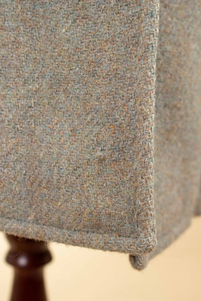 BRITISH 1940S/1950S GREEN-GREY HARRIS TWEED OVERCOAT BY TRENT. SIZE CA EU 46