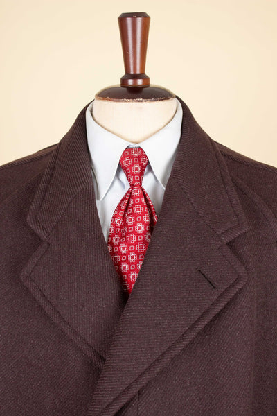 SWEDISH 1940S CHOCOLATE BROWN RAGLAN COAT BY KABOM. SIZE CA EU 54