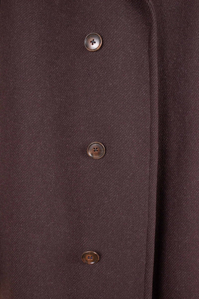 SWEDISH 1940S CHOCOLATE BROWN RAGLAN COAT BY KABOM. SIZE CA EU 54