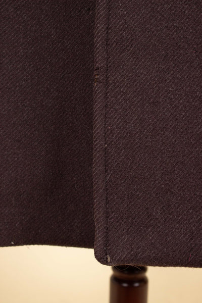 SWEDISH 1940S CHOCOLATE BROWN RAGLAN COAT BY KABOM. SIZE CA EU 54