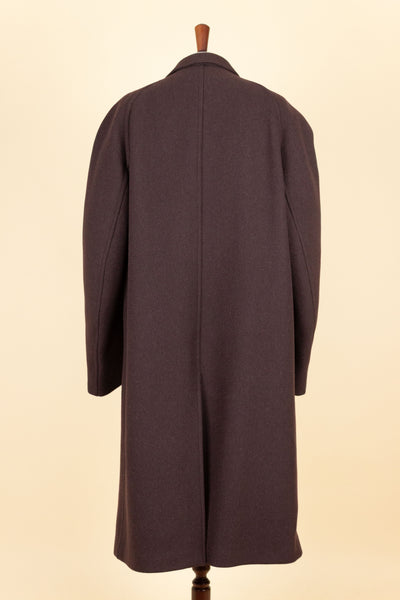 SWEDISH 1940S CHOCOLATE BROWN RAGLAN COAT BY KABOM. SIZE CA EU 54