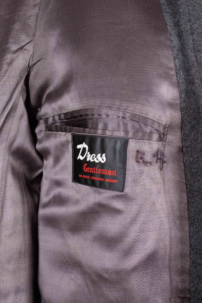 SWEDISH 1940S GREY RAGLAN OVERCOAT BY DRESS. SIZE CA EU 46