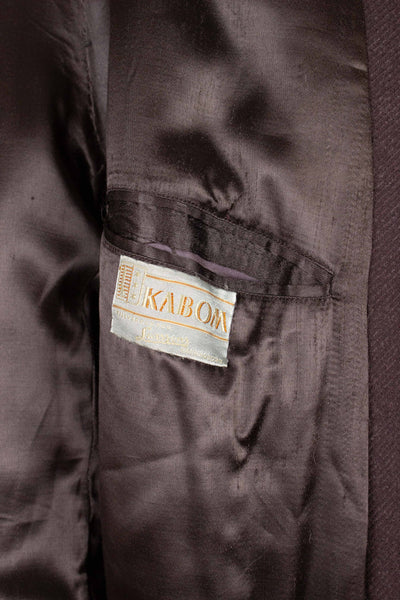 SWEDISH 1940S CHOCOLATE BROWN RAGLAN COAT BY KABOM. SIZE CA EU 54