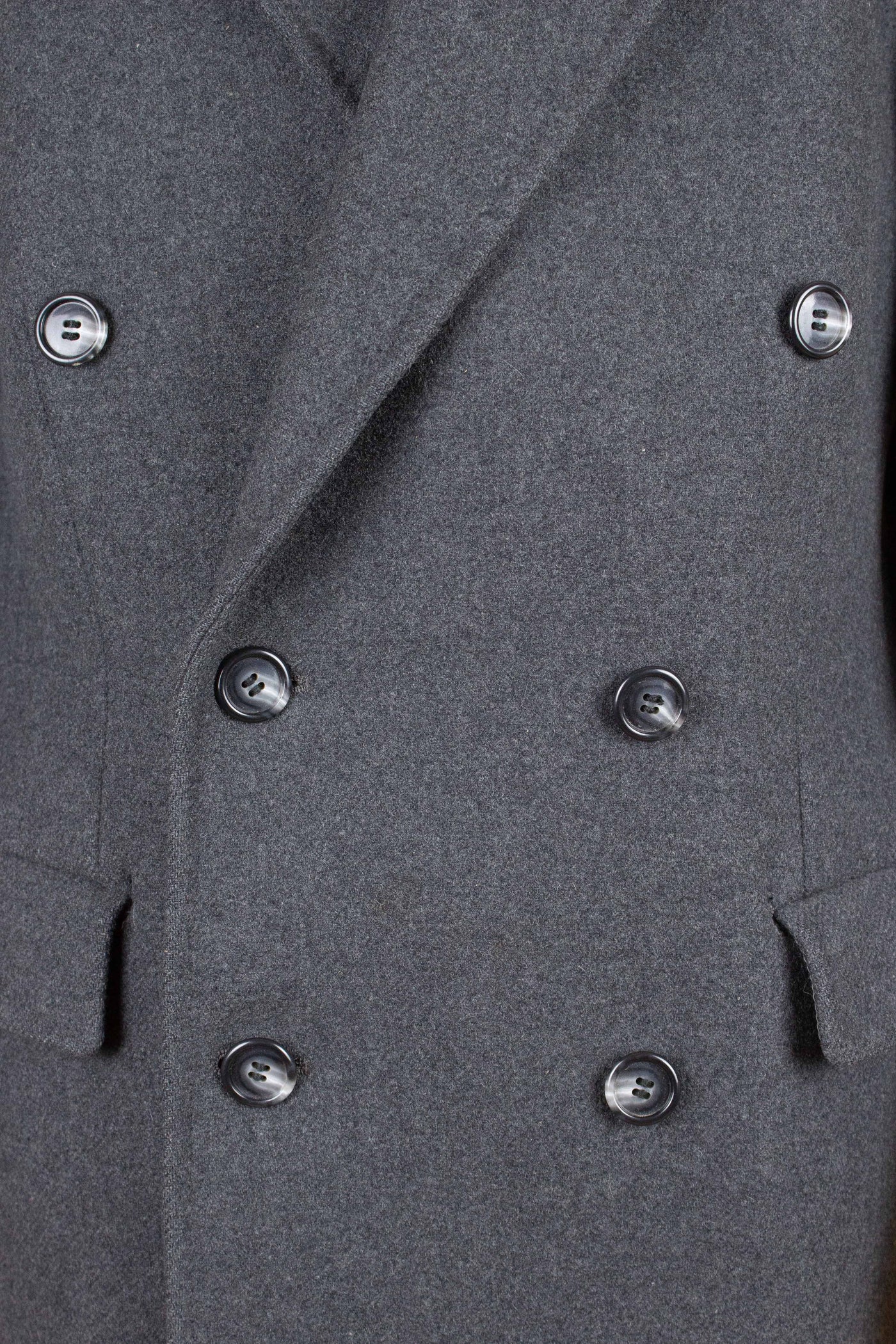 SWEDISH 1950S GREY DOUBLE BREASTED OVERCOAT BY TIGER. SIZE CA EU 46-48