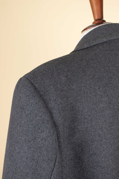 SWEDISH 1950S GREY DOUBLE BREASTED OVERCOAT BY TIGER. SIZE CA EU 46-48