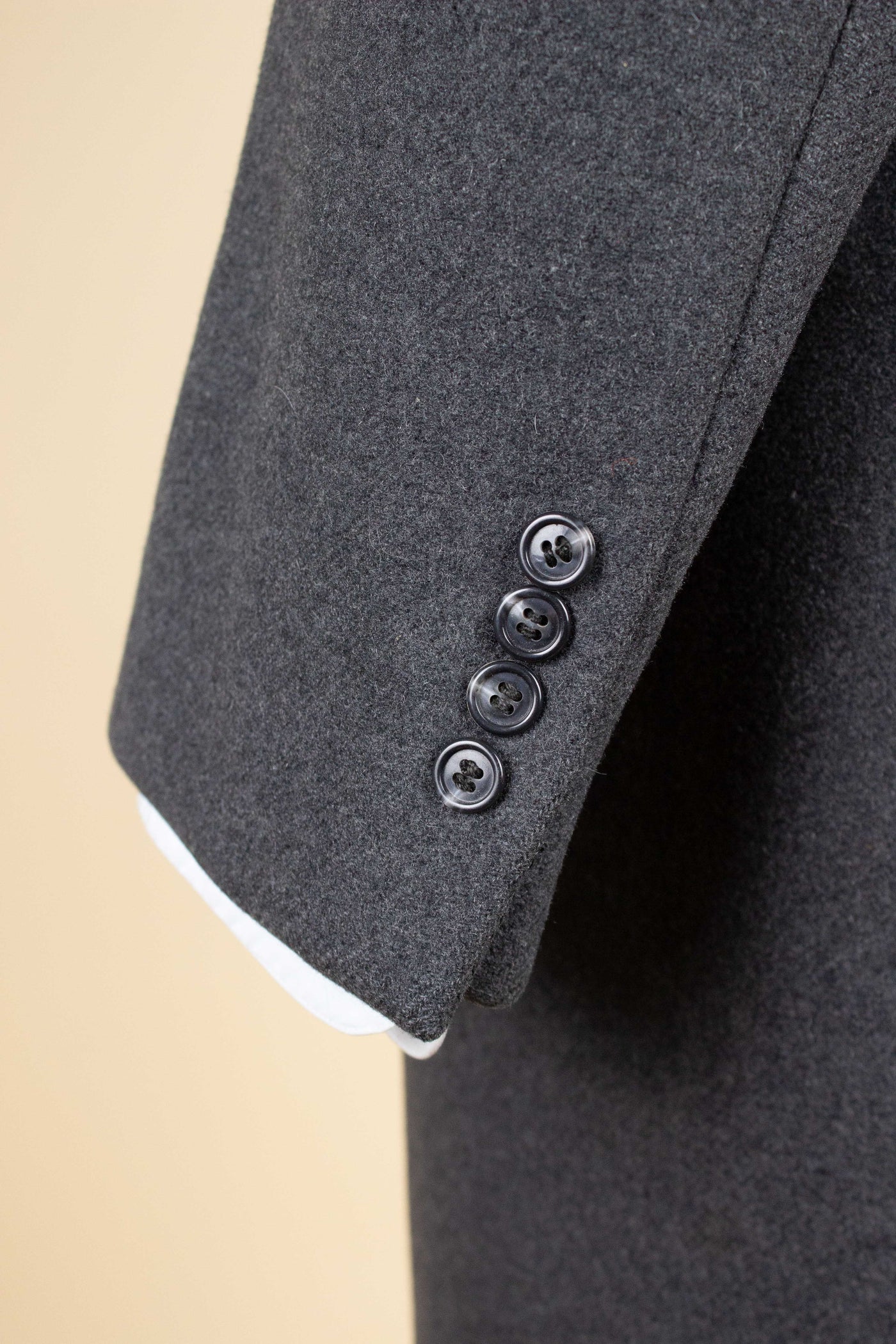 SWEDISH 1950S GREY DOUBLE BREASTED OVERCOAT BY TIGER. SIZE CA EU 46-48