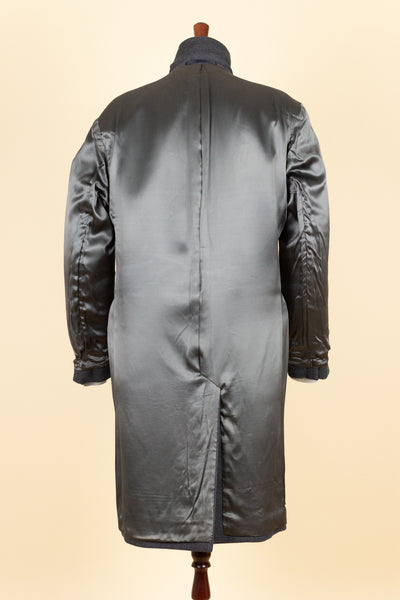 SWEDISH 1950S GREY DOUBLE BREASTED OVERCOAT BY TIGER. SIZE CA EU 46-48