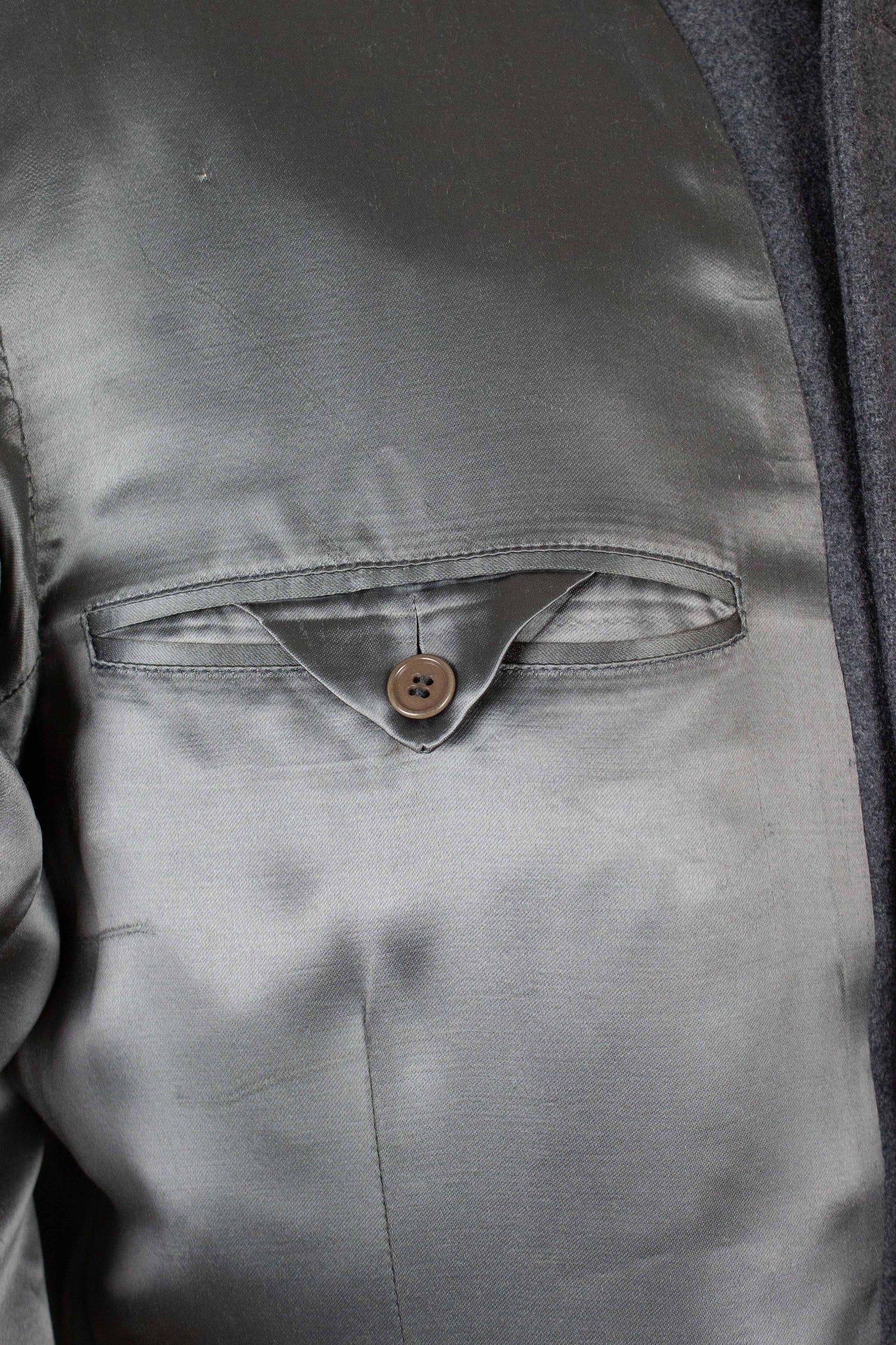 SWEDISH 1950S GREY DOUBLE BREASTED OVERCOAT BY TIGER. SIZE CA EU 46-48