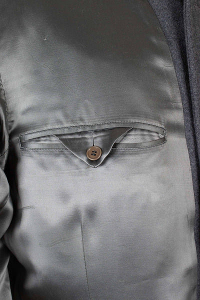 SWEDISH 1950S GREY DOUBLE BREASTED OVERCOAT BY TIGER. SIZE CA EU 46-48