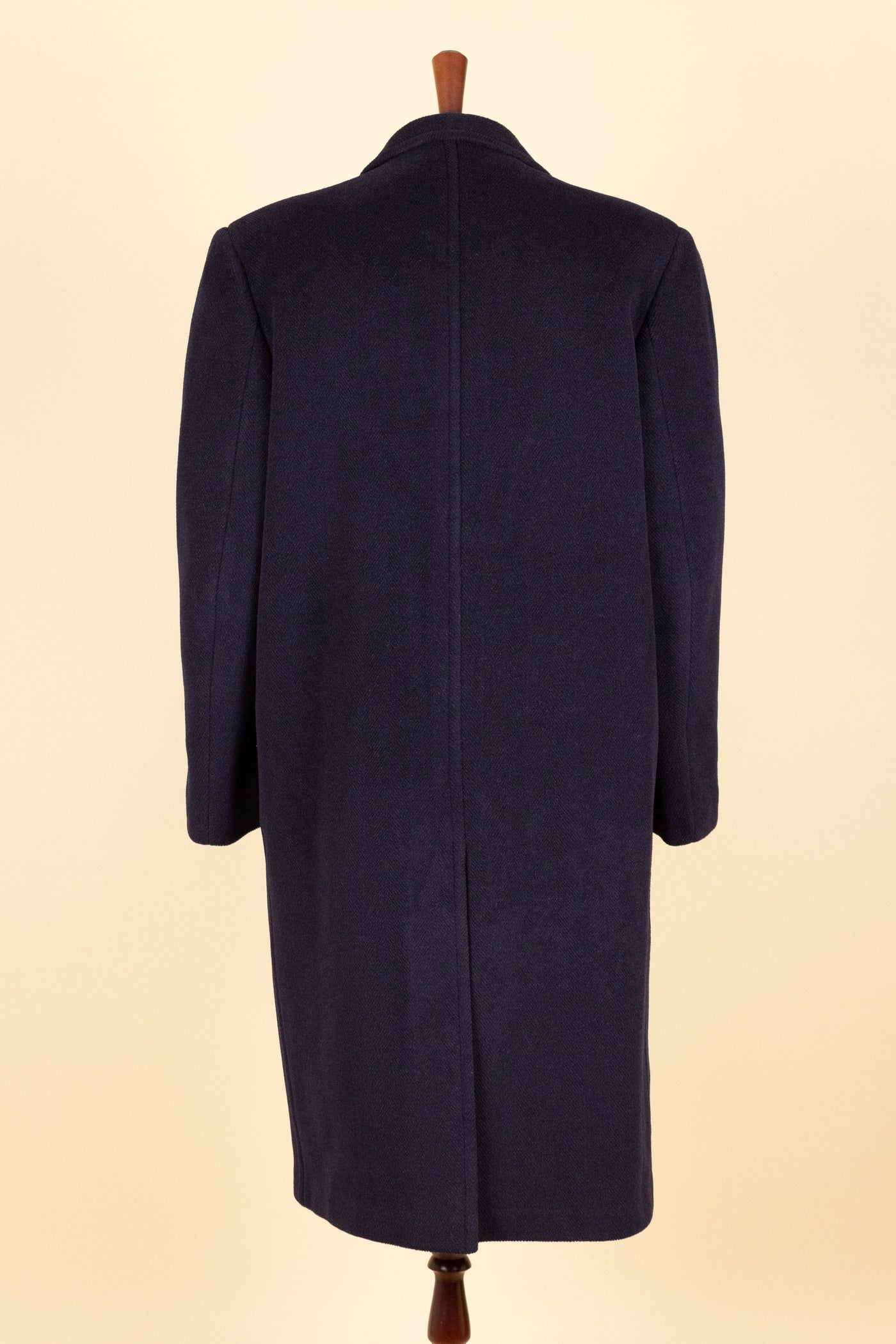 SWEDISH 1940S DARK BLUE OVERCOAT BY DERBER. SIZE CA EU 46-48
