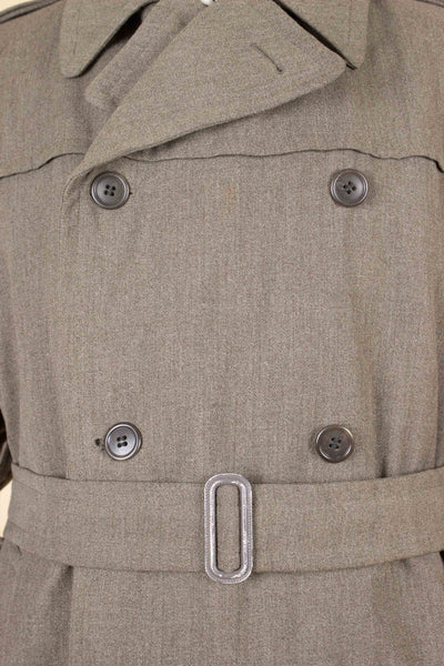 SWEDISH 1930S/1940S LIGHT BROWN TRENCH COAT BY TORNADO. SIZE CA EU 52-54