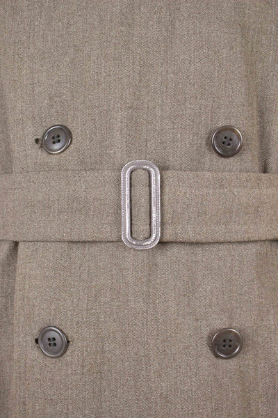 SWEDISH 1930S/1940S LIGHT BROWN TRENCH COAT BY TORNADO. SIZE CA EU 52-54