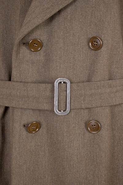 SWEDISH 1930S/1940S LIGHT BROWN RAGLAN TRENCH COAT BY TIGER. SIZE CA EU 54