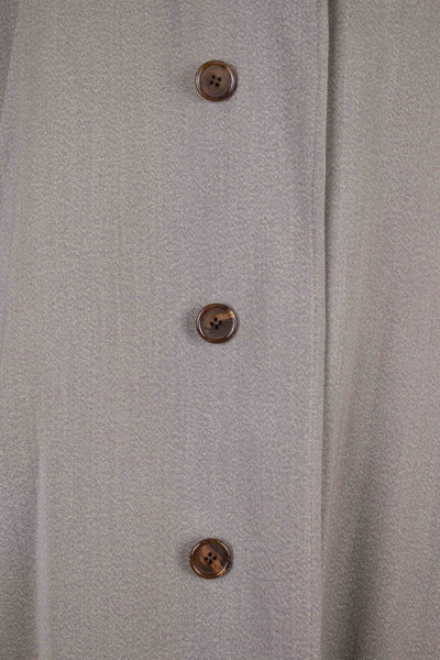 BRITISH 1940S/1950S BROWN-GREY LIGHTWEIGHT RAGLAN COAT. SIZE CA EU 50