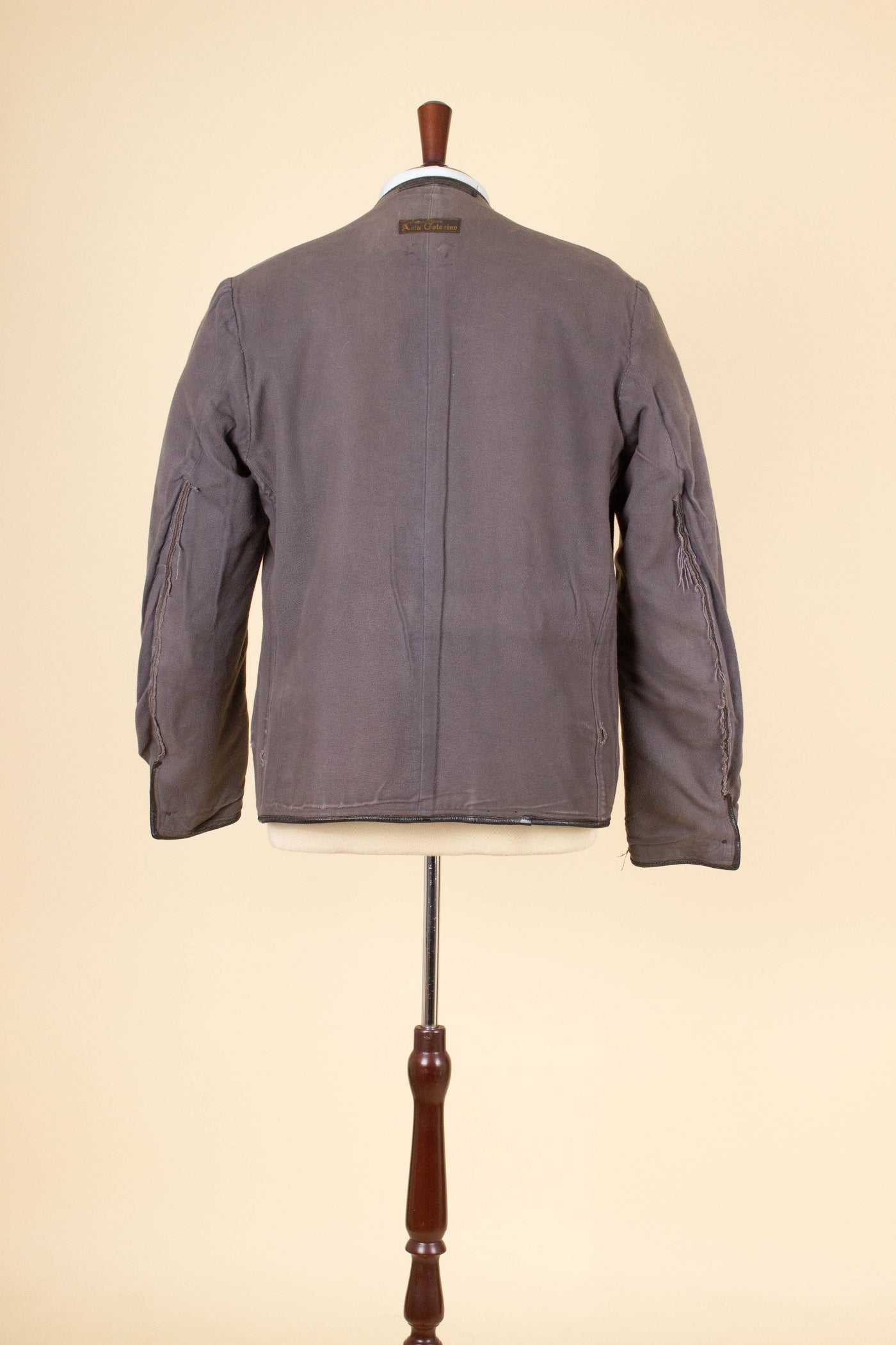 SWEDISH 1930S/1940S BLACK GOATSKIN DOUBLE BREASTED JACKET. SIZE CA EU 50