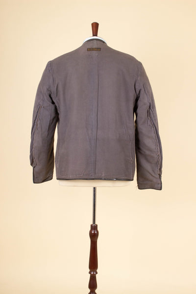 SWEDISH 1930S/1940S BLACK GOATSKIN DOUBLE BREASTED JACKET. SIZE CA EU 50