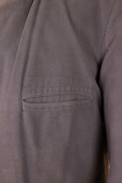 SWEDISH 1930S/1940S BLACK GOATSKIN DOUBLE BREASTED JACKET. SIZE CA EU 50