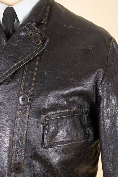 SWEDISH 1950S/1960S BLACK GOATSKIN JACKET BY SKINNSPECIALISTEN. SIZE CA EU 50