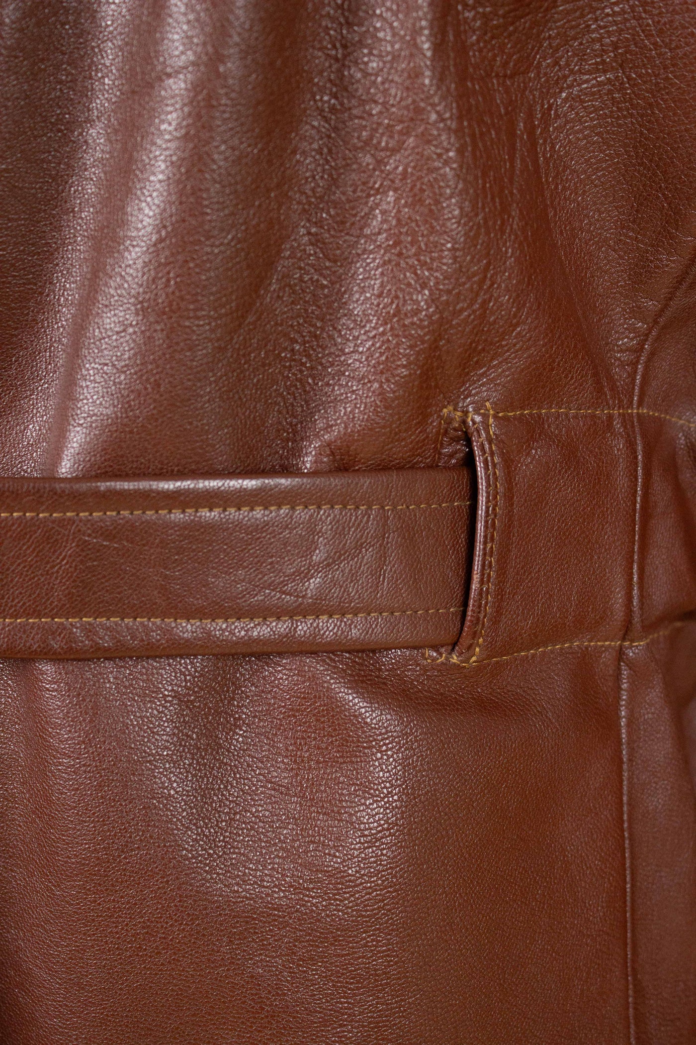 SWEDISH 1950S BROWN GOATSKIN SINGLE BREASTED JACKET BY HOLGER MATSSONS. SIZE CA EU 54-56