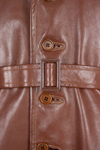 SWEDISH 1950S BROWN GOATSKIN SINGLE BREASTED JACKET BY HOLGER MATSSONS. SIZE CA EU 54-56