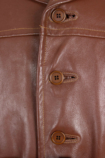 SWEDISH 1950S BROWN GOATSKIN SINGLE BREASTED JACKET BY HOLGER MATSSONS. SIZE CA EU 54-56