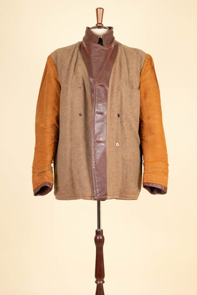 SWEDISH 1930S/1940S BROWN DOUBLE BREASTED GOATSKIN JACKET BY LEANDER LARSSON & CO. SIZE CA EU 52