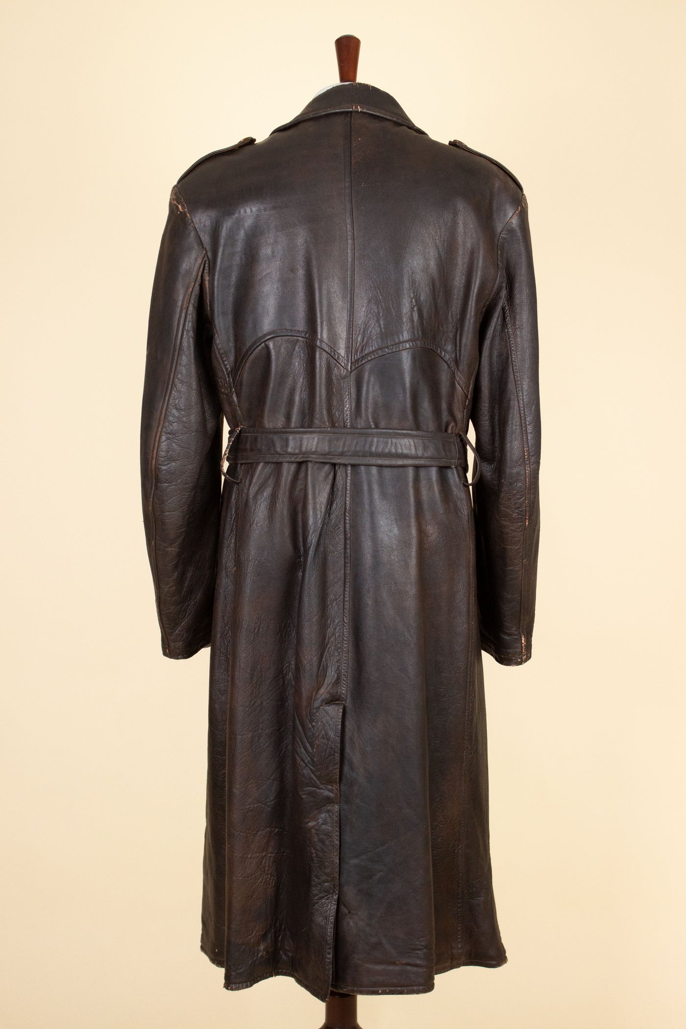 1930s Leather Trench Coat Luftwaffe Officers Leather Great Coat