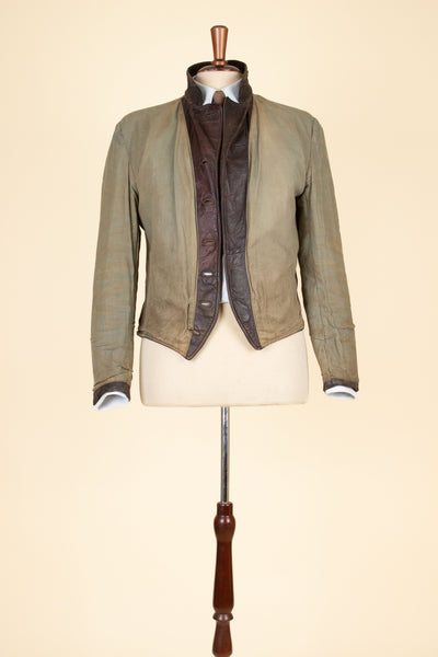 SWEDISH 1930S BROWN GOATSKIN SINGLE BREASTED JACKET. SIZE CA EU 44