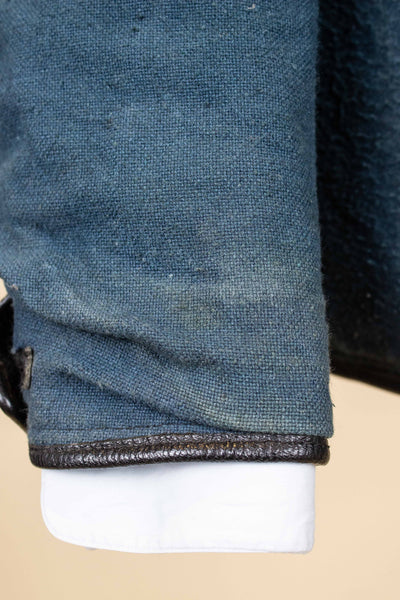 SWEDISH 1960S BLACK DOUBLE BREASTED GOATSKIN JACKET BY LEFA. SIZE CA EU 50