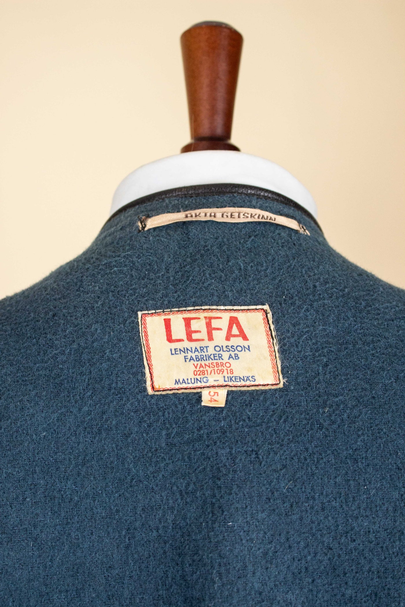 SWEDISH 1960S BLACK DOUBLE BREASTED GOATSKIN JACKET BY LEFA. SIZE CA EU 50