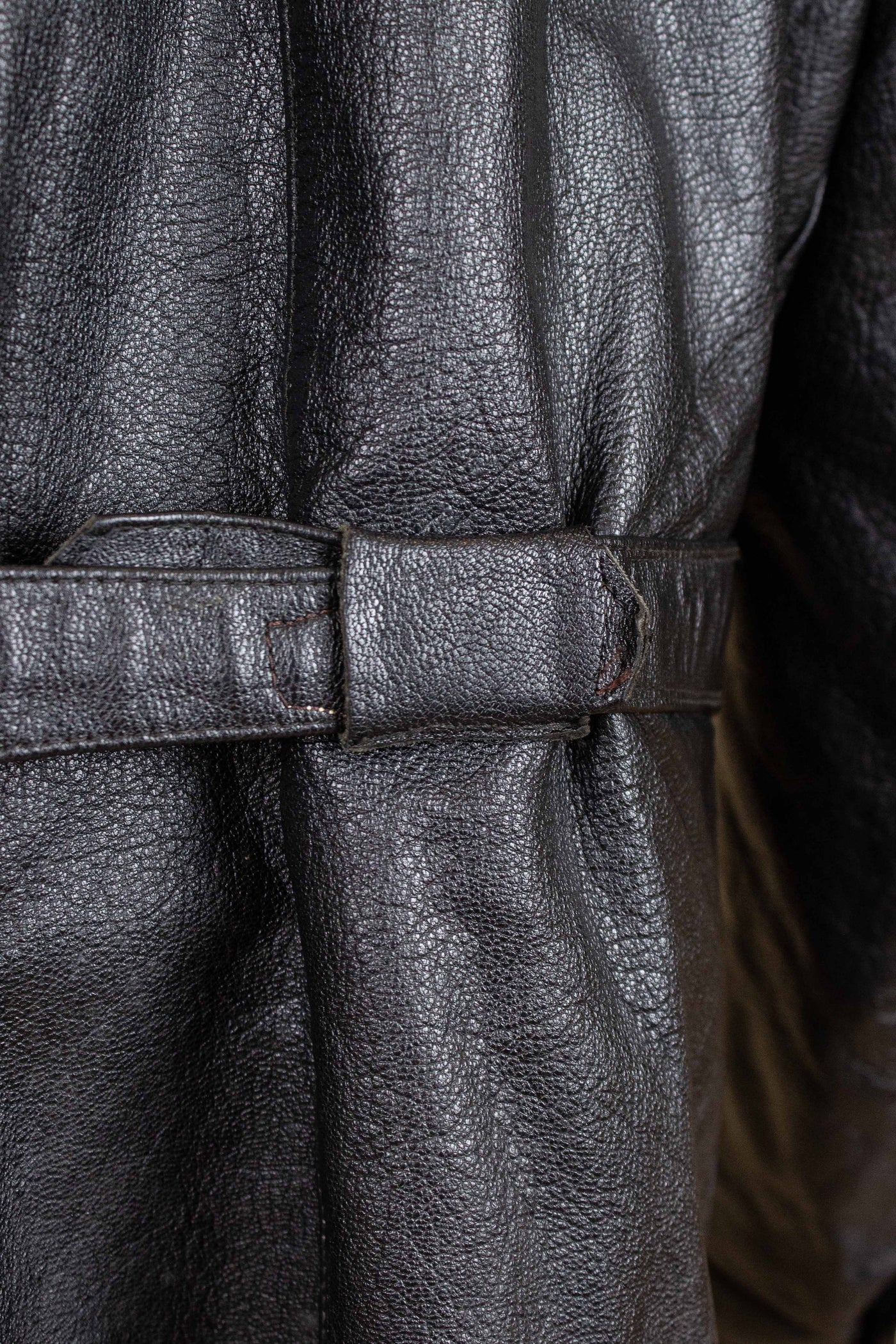 SWEDISH 1960S BLACK DOUBLE BREASTED GOATSKIN JACKET BY LEFA. SIZE CA EU 50