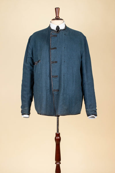 SWEDISH 1960S BLACK DOUBLE BREASTED GOATSKIN JACKET BY LEFA. SIZE CA EU 50