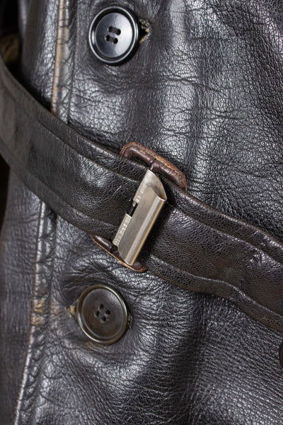 SWEDISH 1950S/1960S BLACK GOATSKIN JACKET WITH WHITE SHEARLING LINING. SIZE CA EU 50