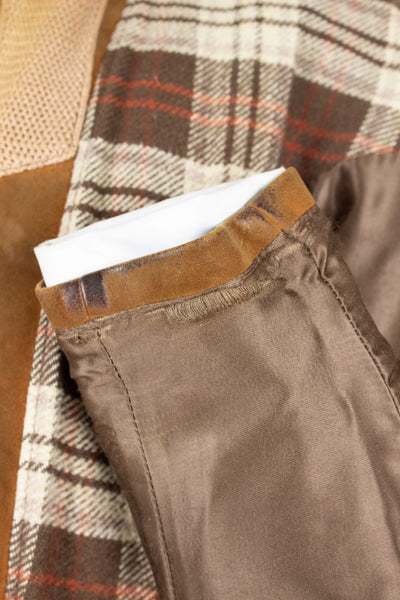 SWEDISH 1950S LIGHT BROWN GOATSKIN SUEDE JACKET. SIZE CA EU 48