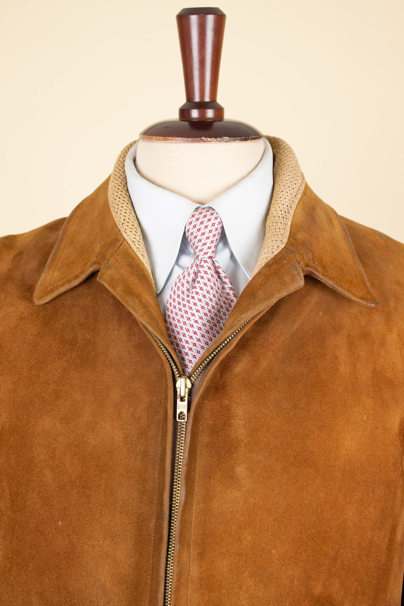 SWEDISH 1950S LIGHT BROWN GOATSKIN SUEDE JACKET. SIZE CA EU 48