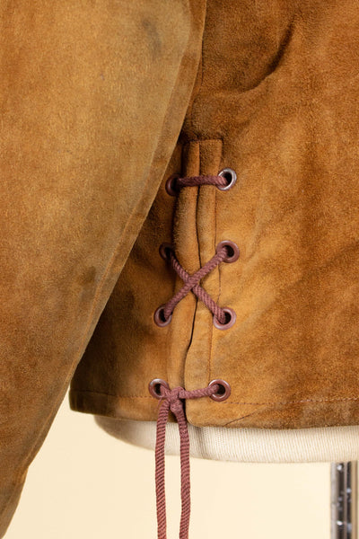 SWEDISH 1950S LIGHT BROWN GOATSKIN SUEDE JACKET. SIZE CA EU 48