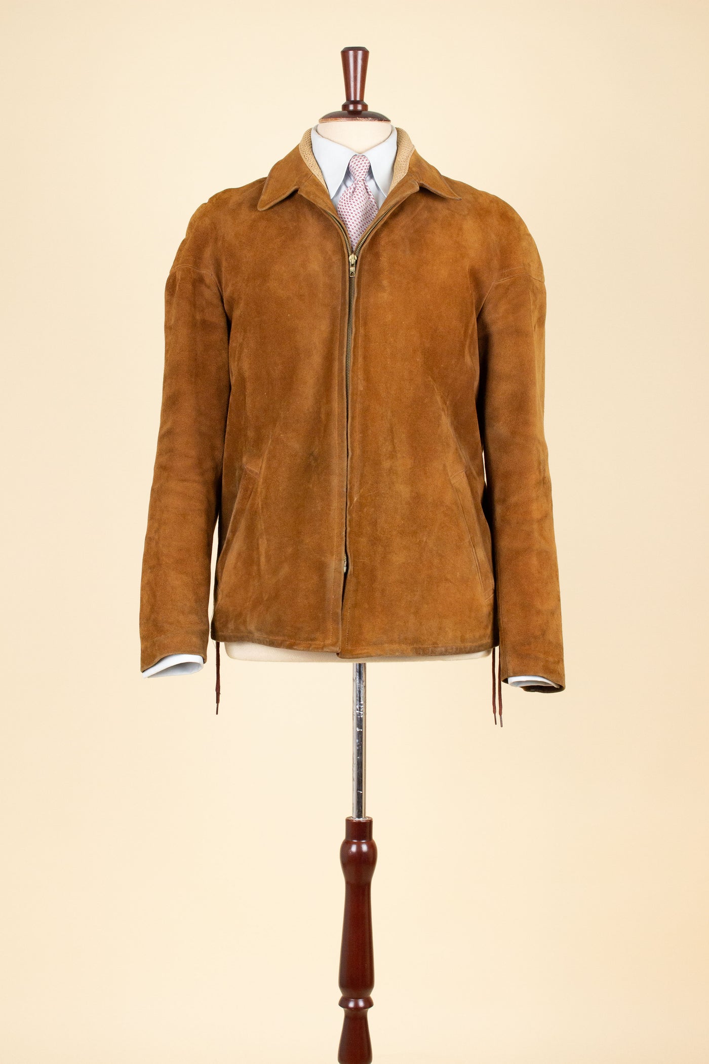 SWEDISH 1950S LIGHT BROWN GOATSKIN SUEDE JACKET. SIZE CA EU 48