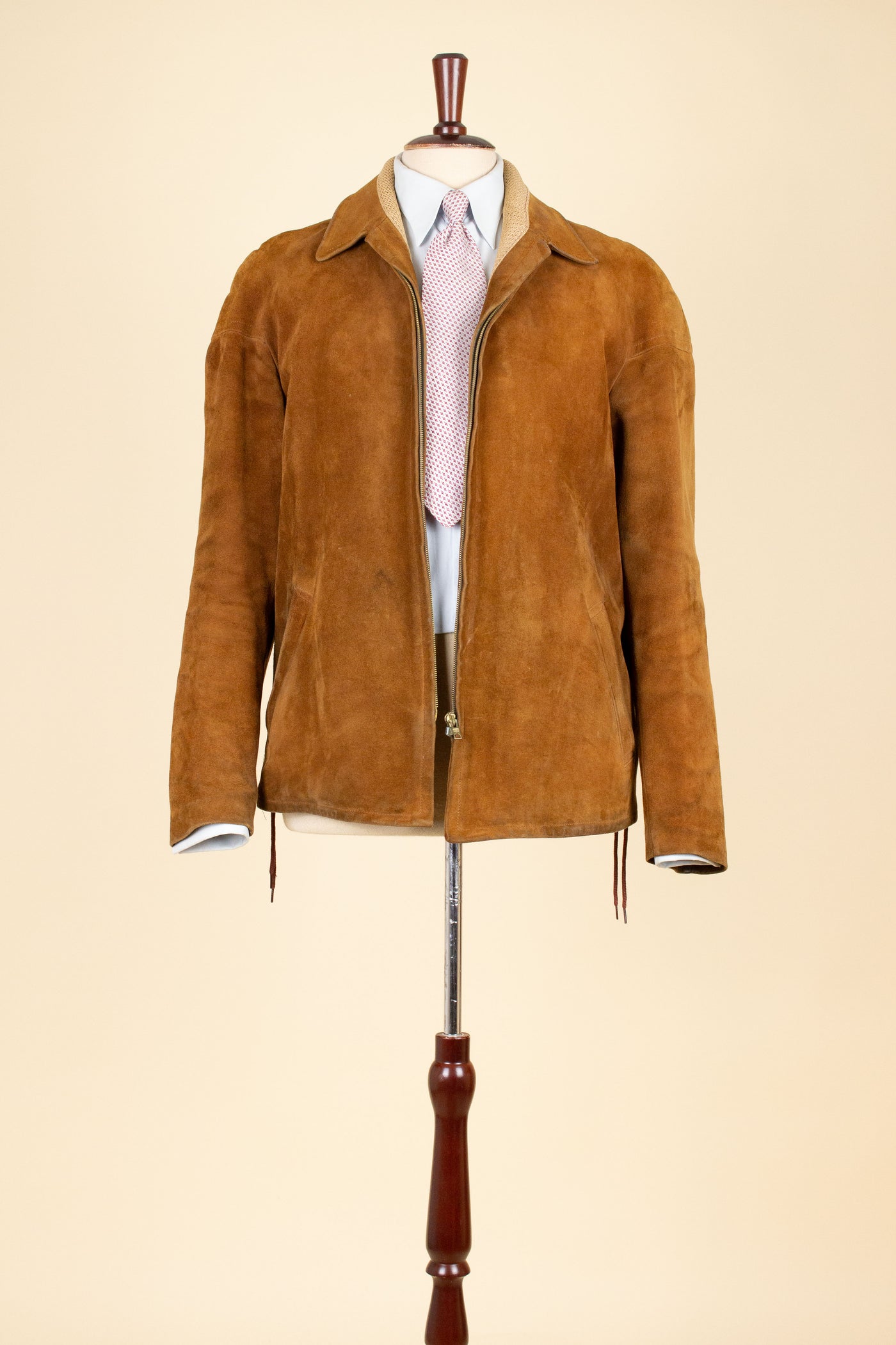 SWEDISH 1950S LIGHT BROWN GOATSKIN SUEDE JACKET. SIZE CA EU 48