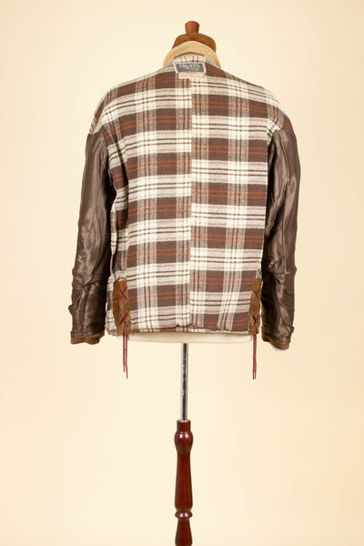 SWEDISH 1950S LIGHT BROWN GOATSKIN SUEDE JACKET. SIZE CA EU 48