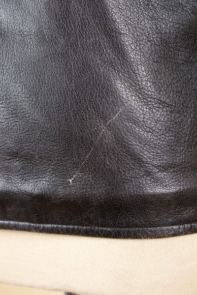 SWEDISH 1950S DARK BROWN GOATSKIN JACKET. SIZE CA EU 46