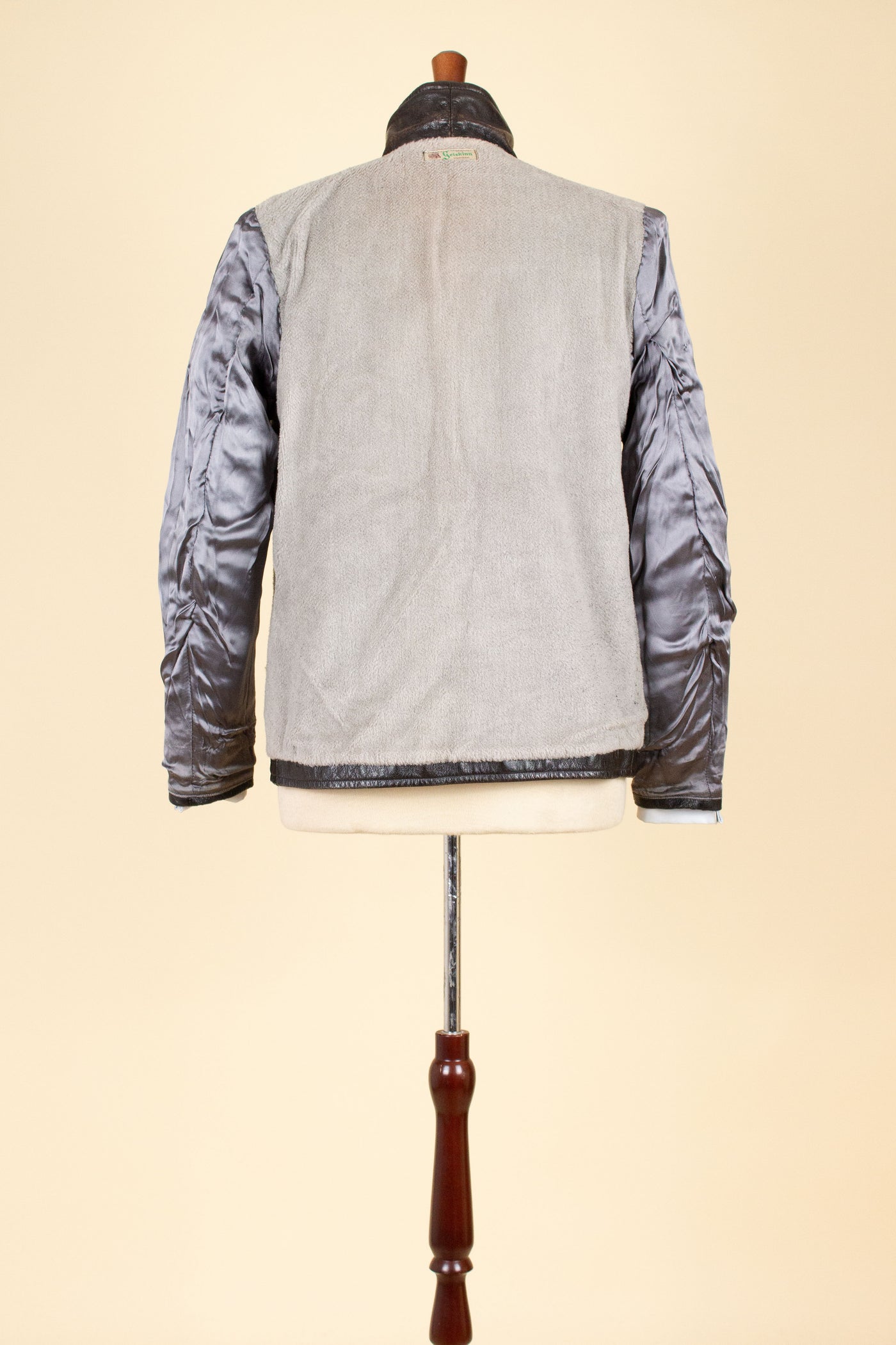 SWEDISH 1950S DARK BROWN GOATSKIN JACKET. SIZE CA EU 46